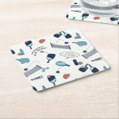 Leuke, sportieve Pickleball Onderzetters (Schuin)