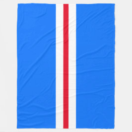 Leuke sportieve rode witte racestrepen op helderbl fleece deken