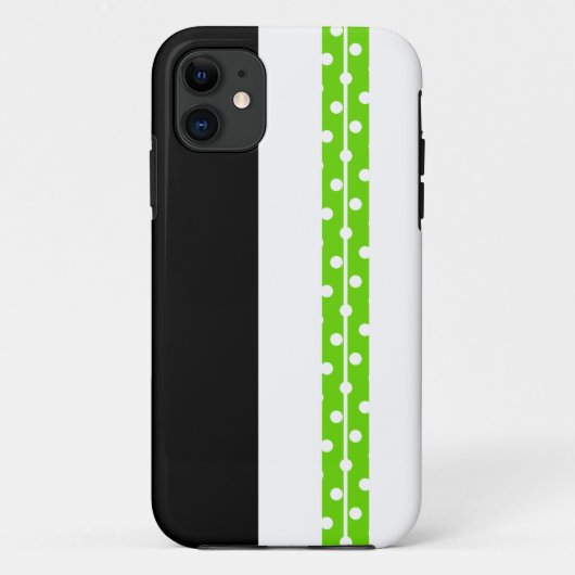 Leuke sportieve zwarte groene polka gestippelde ra Case-Mate iPhone case (Achterkant)