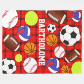 Leuke sportkinderen modern fleece deken (Voorkant (Horizontaal))