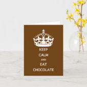 Leuke spreuk BLIJF KALM EET CHOCOLADE Kaart (Gele Bloem)