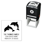 Leuke springende dolfijnen Naam Adres Zelfinktende Stempel (In situ)