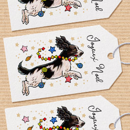Leuke Springer Spaniel Hond Kerstmis Aangepaste Na Cadeaulabel