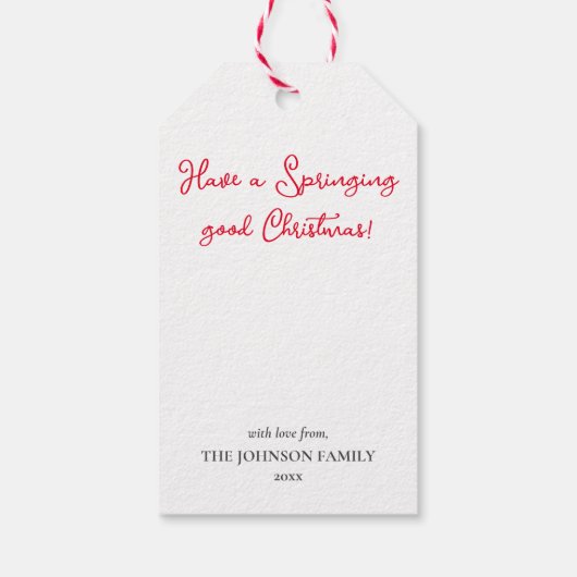 Leuke Springer Spaniel Hond Kerstmis Aangepaste Na Cadeaulabel (Achterkant)