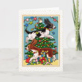 Leuke Springer Spaniel Hond Kerstmis Custom Feestdagen Kaart (Voorkant)
