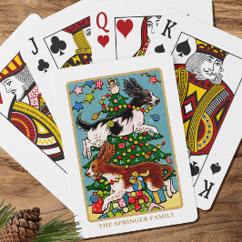 Leuke Springer Spaniel Kerstmis Custom Pokerkaarten