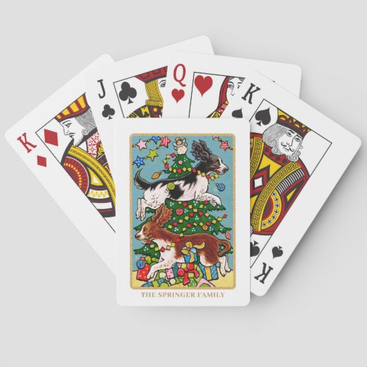 Leuke Springer Spaniel Kerstmis Custom Pokerkaarten (Achterkant)