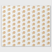 Leuke springleeuw met roze strik cadeaupapier (Vlak)