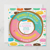Leuke Sprinkle Donut Verjaardagsfeestuitnodiging Kaart (Voorkant)