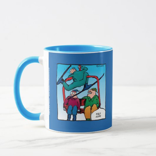 Leuke Sprong Cartoon Skiërs Mok (Links)