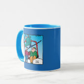 Leuke Sprong Cartoon Skiërs Mok (Voorkant links)