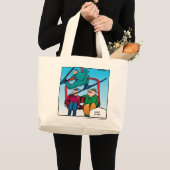 Leuke Sprong Skiërs Cartoon Tas (Voorkant (product))