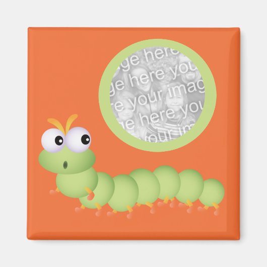 Leuke Squigggly Worm Fotomagneet Magneet (Voorkant)