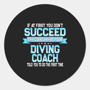 Leuke Srt Coach Meme - Grappige Duikspreuk Ronde Sticker