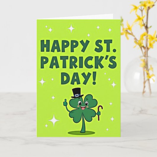 Leuke St. Patrick's Dag Fun Kaart (Gele Bloem)
