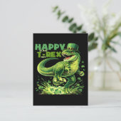 leuke st patricks dag geweldig voor st pat trex li feestdagenkaart (Staand voorkant)