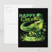 leuke st patricks dag geweldig voor st pat trex li feestdagenkaart (Voorkant / Achterkant)
