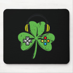 Leuke St. Patrick's Day Gamer Klavertje Video Game Muismat