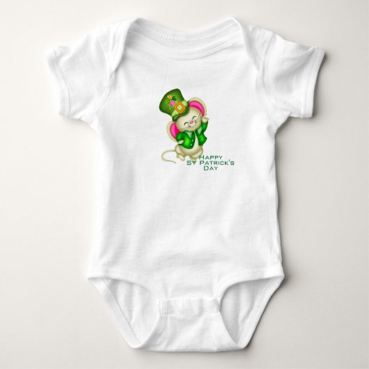 Leuke St Patrick's Day Mouse Romper (Voorkant)