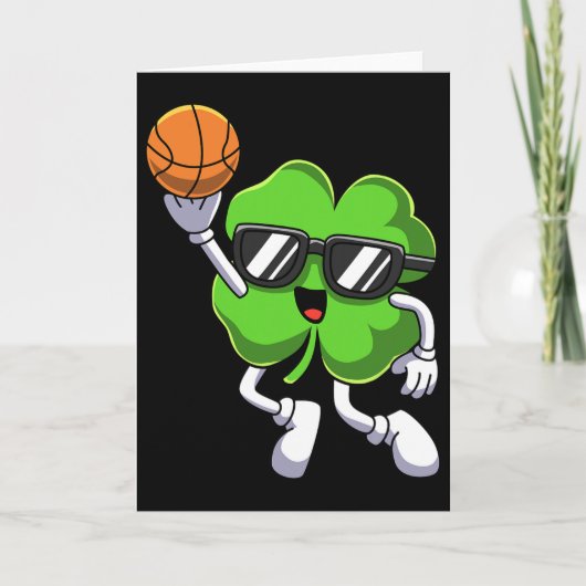 Leuke St Patrick's Day Shamrock spelen Bysketbyll Kaart (Voorkant)