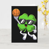 Leuke St Patrick's Day Shamrock spelen Bysketbyll Kaart (Gele Bloem)