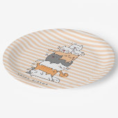 Leuke Stapel van Katten Gelukkige Verjaardag Papieren Bordje (Gekanteld)
