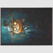 Leuke Steampunk Halloween Pompoen Man E9R Decoupag Tissuepapier (Voorkant)