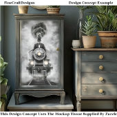 Leuke Steampunk Monochrome Trein AA2 Decoupage Tissuepapier