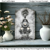 Leuke Steampunk Monochroom Trein AA2 Découpage Tissuepapier