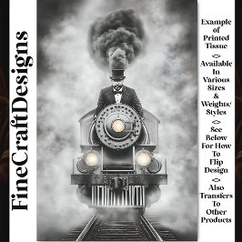 Leuke Steampunk Monochroom Trein AA2 Découpage Tissuepapier