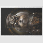 Leuke Steampunk Shih Tzu Hond Schilderij D4R Decou Tissuepapier (Voorkant)