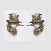 Leuke Steampunk Vogel Versnellingen Tandwielen Hoe Tissuepapier (Voorkant)
