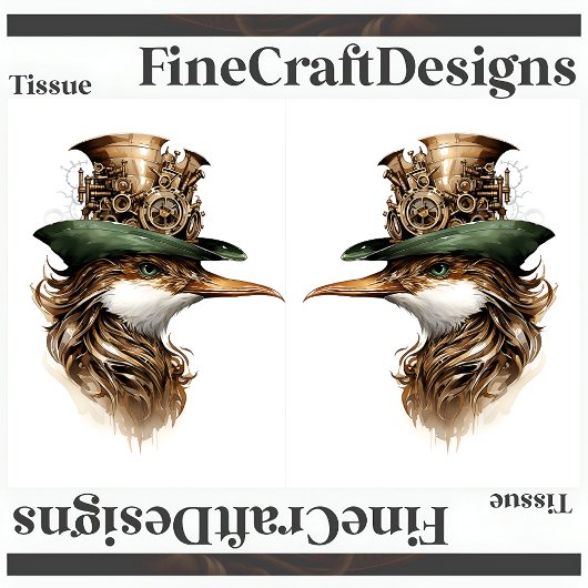 Leuke Steampunk Vogel Versnellingen Tandwielen Hoe Tissuepapier