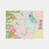 Leuke stekelrog met baby's in de oceaan scene, fleece deken (Voorkant (Horizontaal))