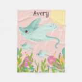 Leuke stekelrog met baby's in de oceaan scene, fleece deken (Voorkant)