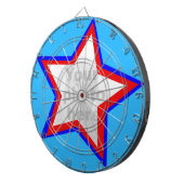 Leuke ster rood & blauw voeg je eigen foto dart bo dartbord (Voorkant Rechts)