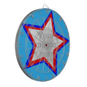 Leuke ster rood & blauw voeg je eigen foto dart bo dartbord (Voorkant Links)