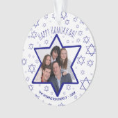 Leuke ster van David Happy Hanukkah Foto Ornament (voorkant)