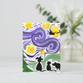 Leuke Sterrennacht stijl kerst kunst Feestdagenkaart (Staand voorkant)