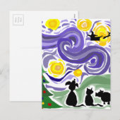 Leuke Sterrennacht stijl kerst kunst Feestdagenkaart (Voorkant / Achterkant)