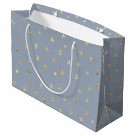 Leuke sterrenpatroon goudgrijs 9BAABA grote cadeau Groot Cadeauzakje