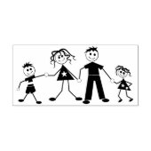 Leuke Stick figuur familie Rubberstempel (Afrduk)