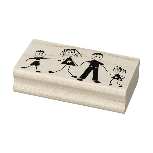 Leuke Stick figuur familie Rubberstempel (Stempel)
