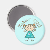 Leuke Stick Meisje Drummer Chick Magneet (Voorkant / Achterkant)
