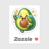 leuke sticker met avocado, lachende tranen van bli (Vel)