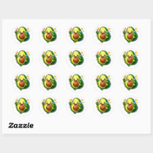 leuke sticker met avocado, lachende tranen van vre
