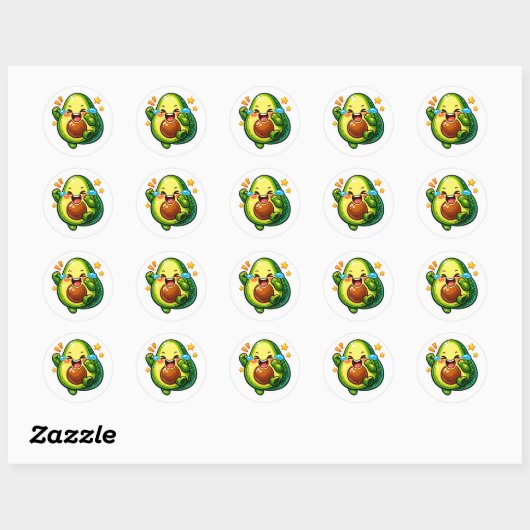 leuke sticker met avocado, lachende tranen van vre (Vel)