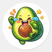 leuke sticker met avocado, lachende tranen van vre (Voorkant)