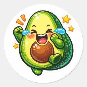 leuke sticker met avocado, lachende tranen van vre