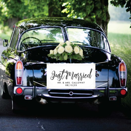 Leuke sticker net getrouwd auto banner